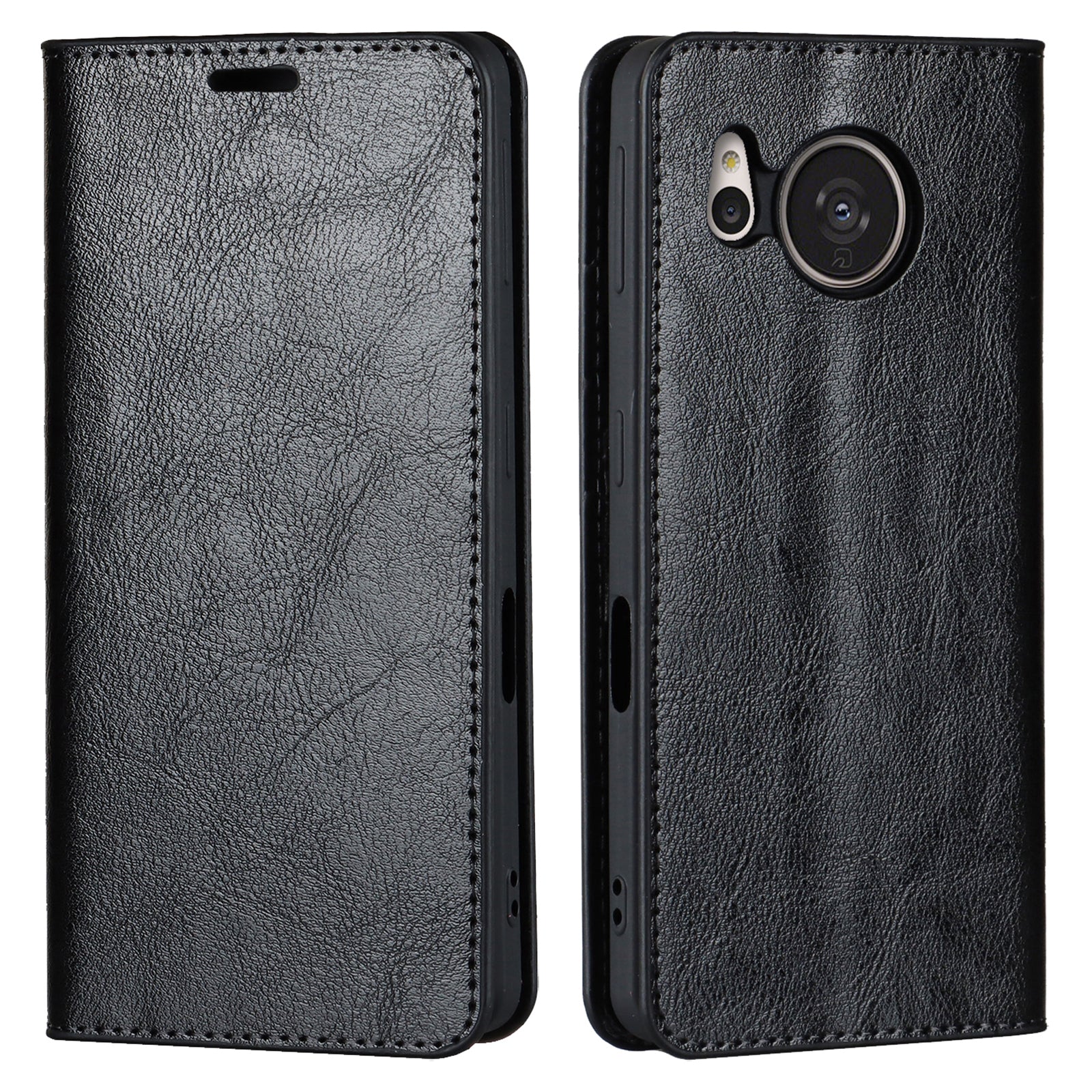 For Sharp Aquos Sense 7 Plus Supporting Stand Flip Wallet Crazy Horse Texture Genuine Leather Cover Magnetic Phone Case For Sharp Aquos Sense 7 Plus Supporting Stand Flip Wallet Crazy Horse Texture Genuine Leather Cover Magnetic Phone Case